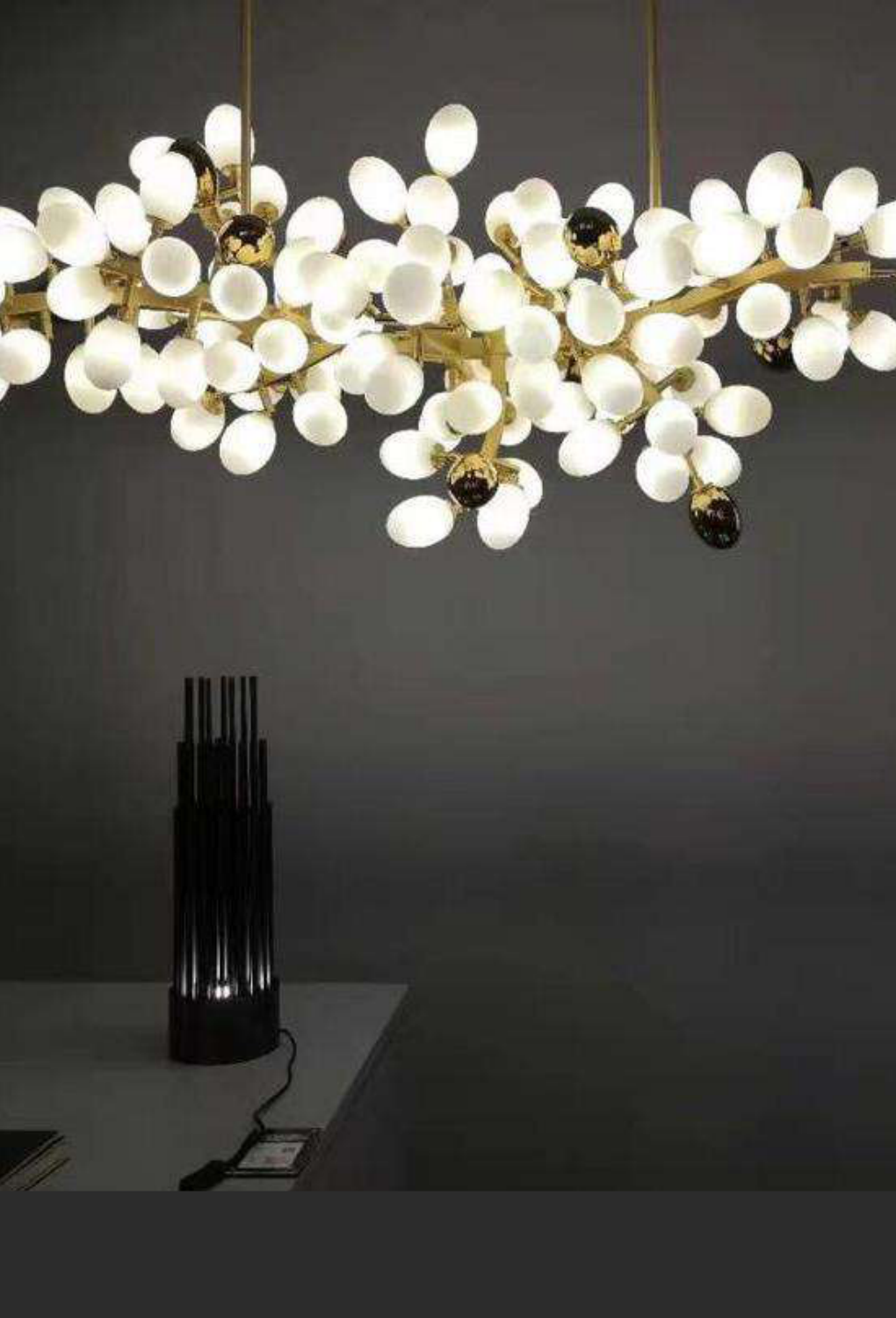 Light House Metal + Glass Material Titanium Gold Finished Chandelier