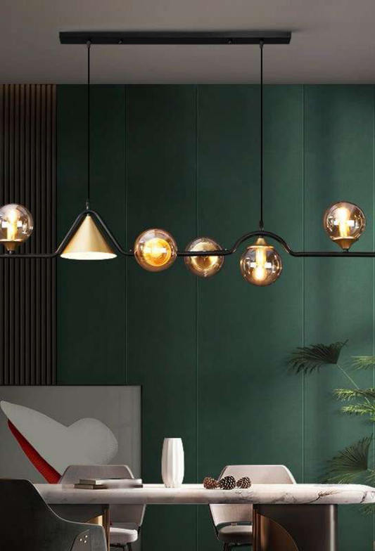 Light House Metal Material Brass + Black Finished Chandelier