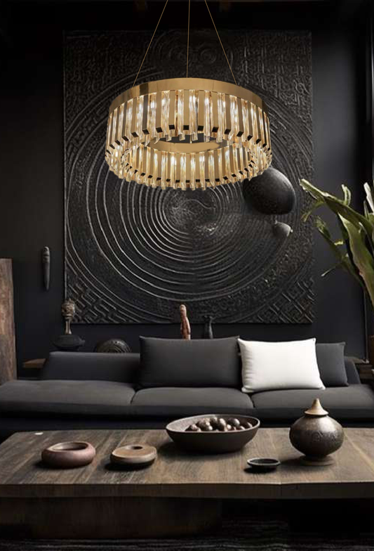 Light House Metal+ Crystal Material Gold Finished Chandelier