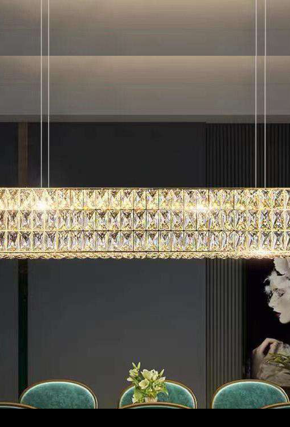 Light House Metal + Crystal Material Gold Finished Chandelier