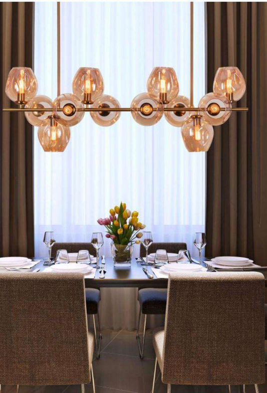 Light House Metal + Glass Material Brass + Amber Finished Chandelier