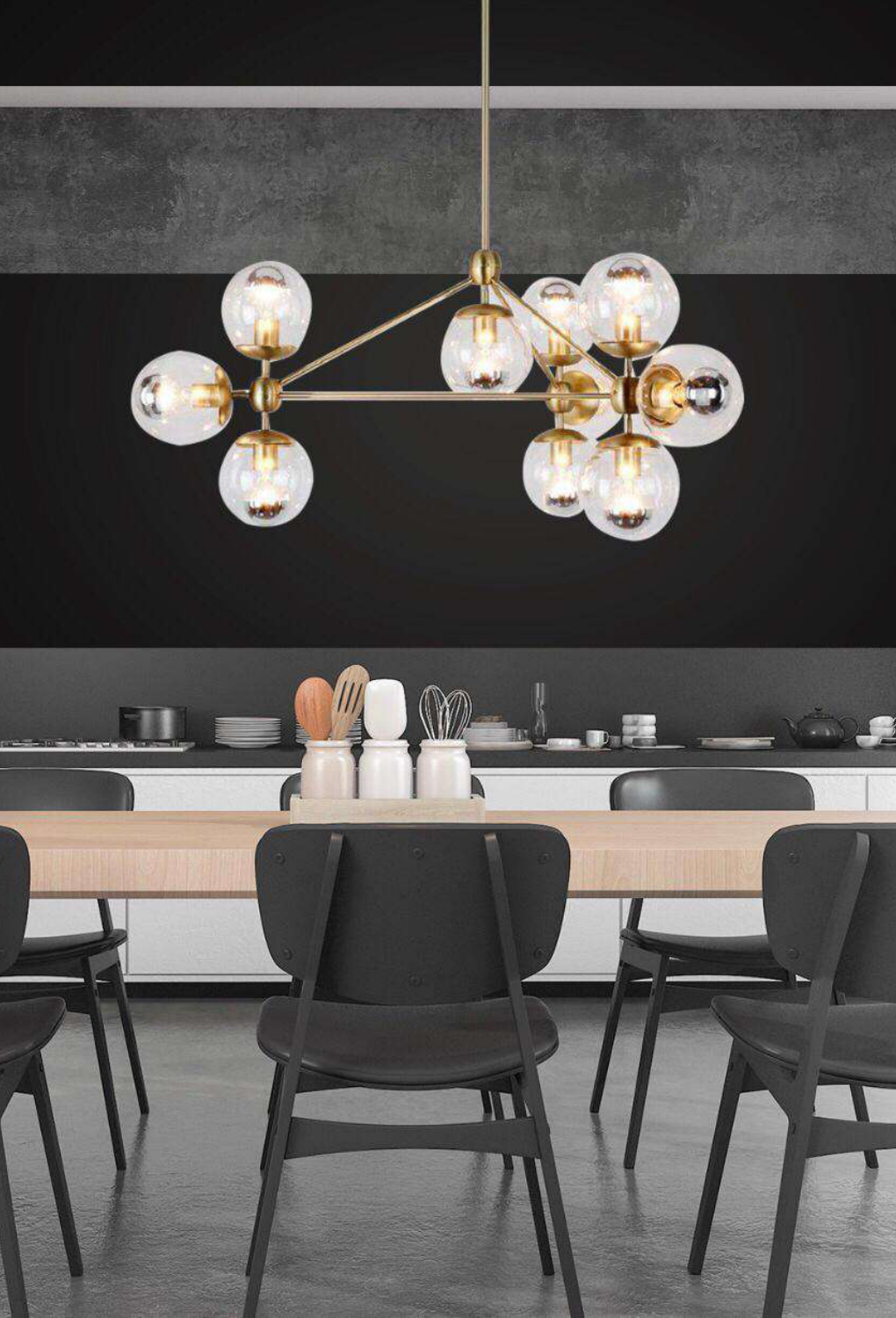 Light House Metal + Glass Material Brass Finished Chandelier