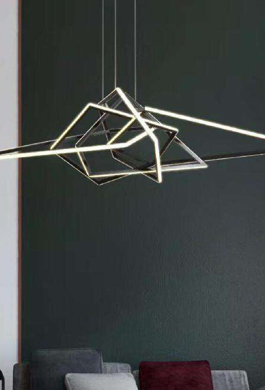 Light House Metal(Ss)+Acrylic Material Black Finished Chandelier