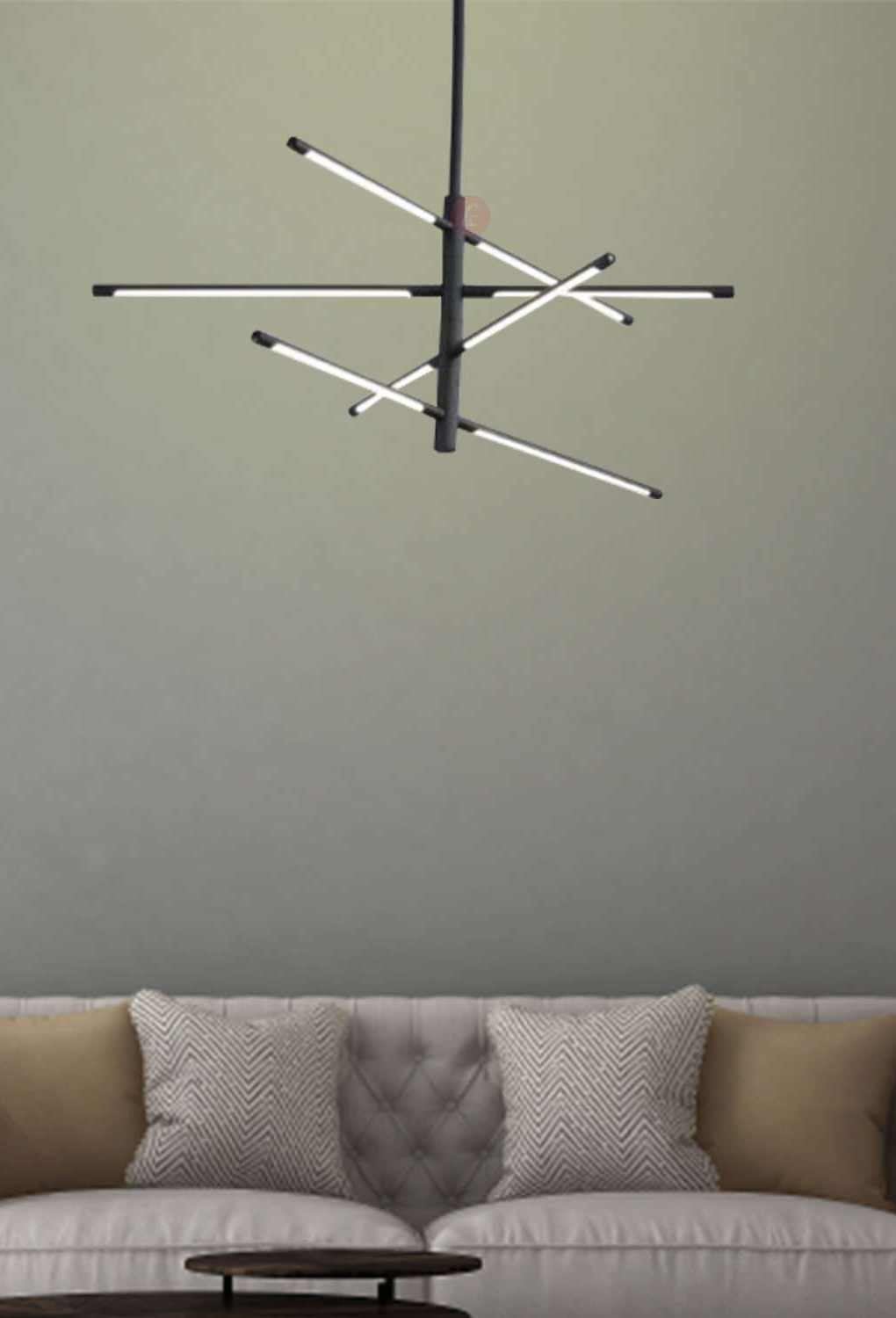 Light House Metal + Acralyc Material Black Finished Chandelier