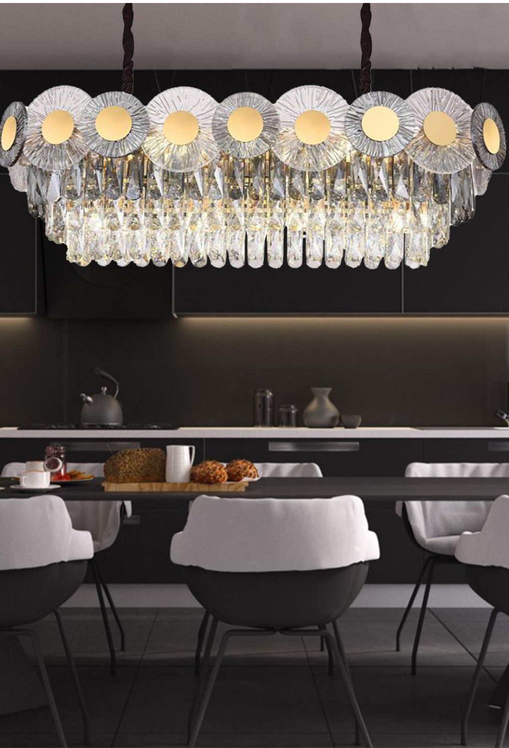 Light House Metal +Crystal Glass Material Gold Finished Chandelier