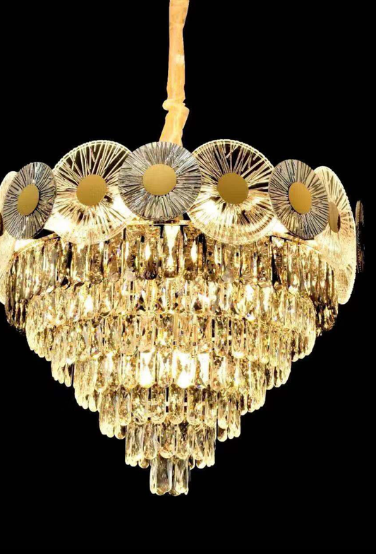 Light House Metal+Crystal Glass Material Gold Finished Chandelier