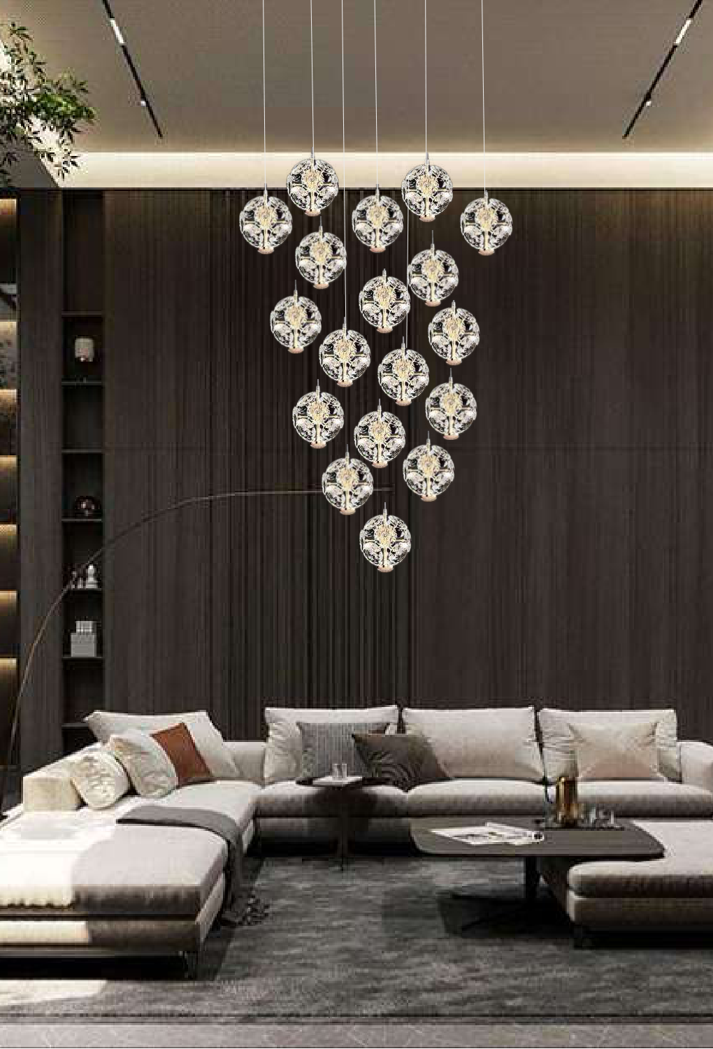 Light House Metal Material Gold+Crystal Finished Roof Light