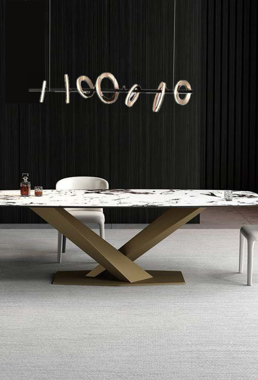 Light House Metal + Acralyc Material Rosegold Finished Chandelier