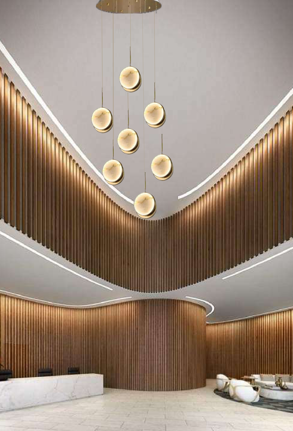 Light House Metal+ Marble Material Brass Finished Roof Light