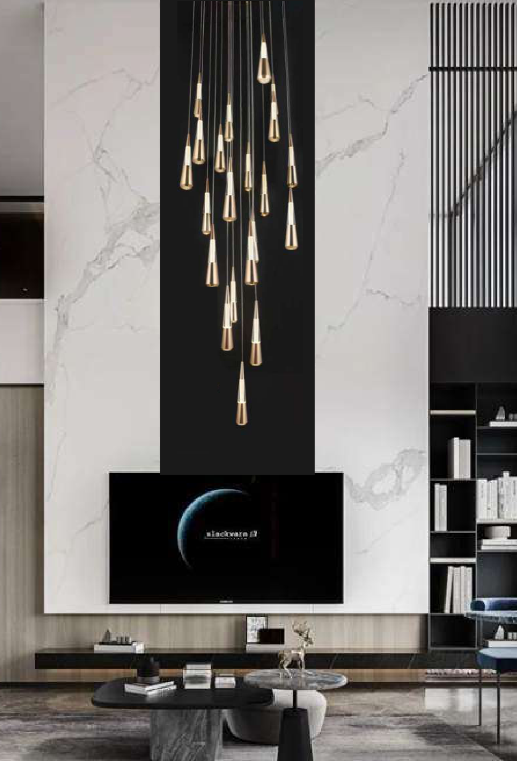 Light House Metal + Avralyc Material Gold Finished Roof Light