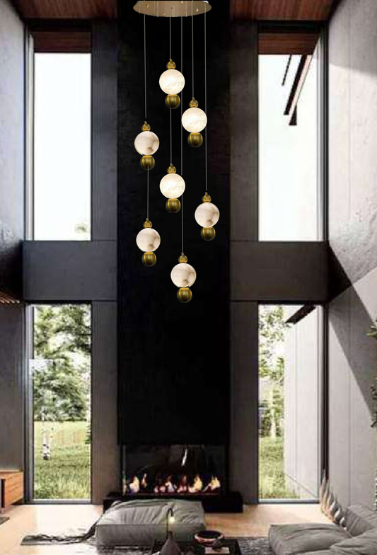 Light House Metal+ Marble Material Brass Finished Roof Light