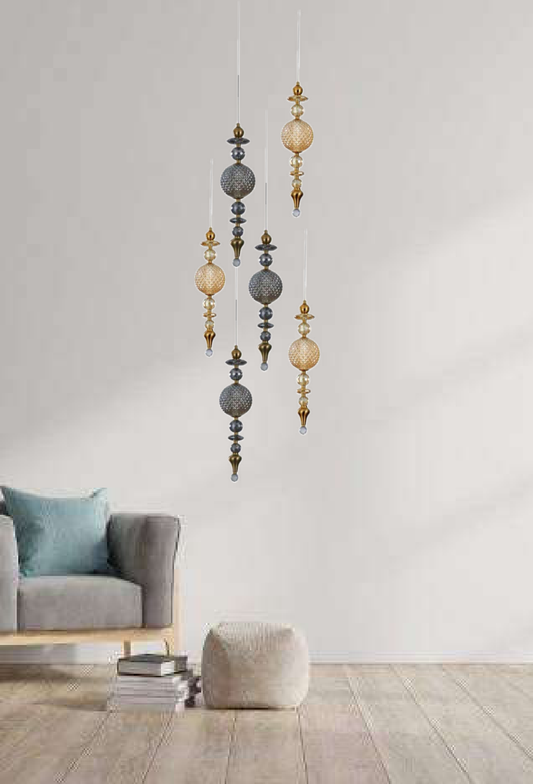 Light House Metal + Glass Material Brass+ Smoke Gry+Amber Finished Roof Light