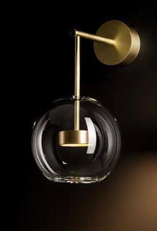 Light House Metal + Glass Material Brass + Clear Finished Wall Light