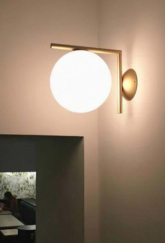 Light House Metal + Glass Material Brass + Milky Finished Wall Light