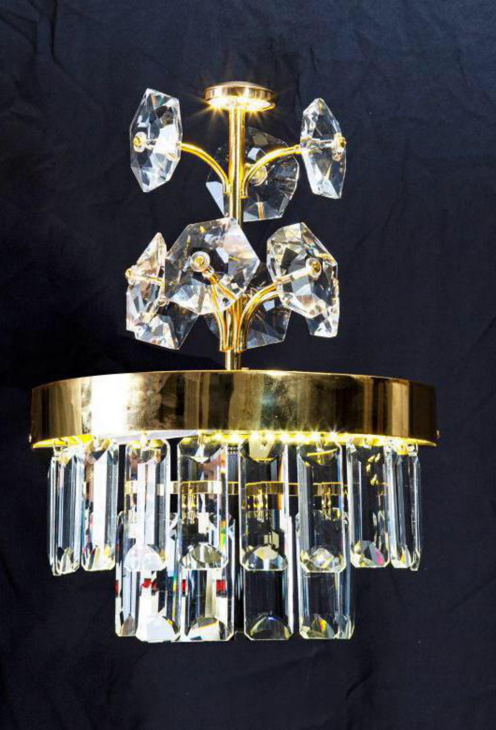 Light House Metal + Crystal Material Gold Finished Wall Light