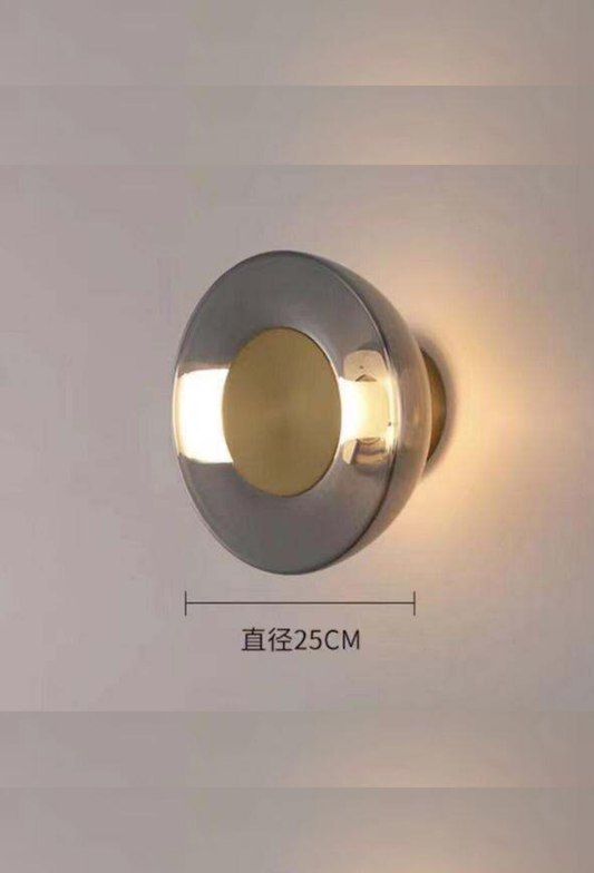 Light House Metal + Glass Material Brass+Chrome/Amber Finished Wall Light