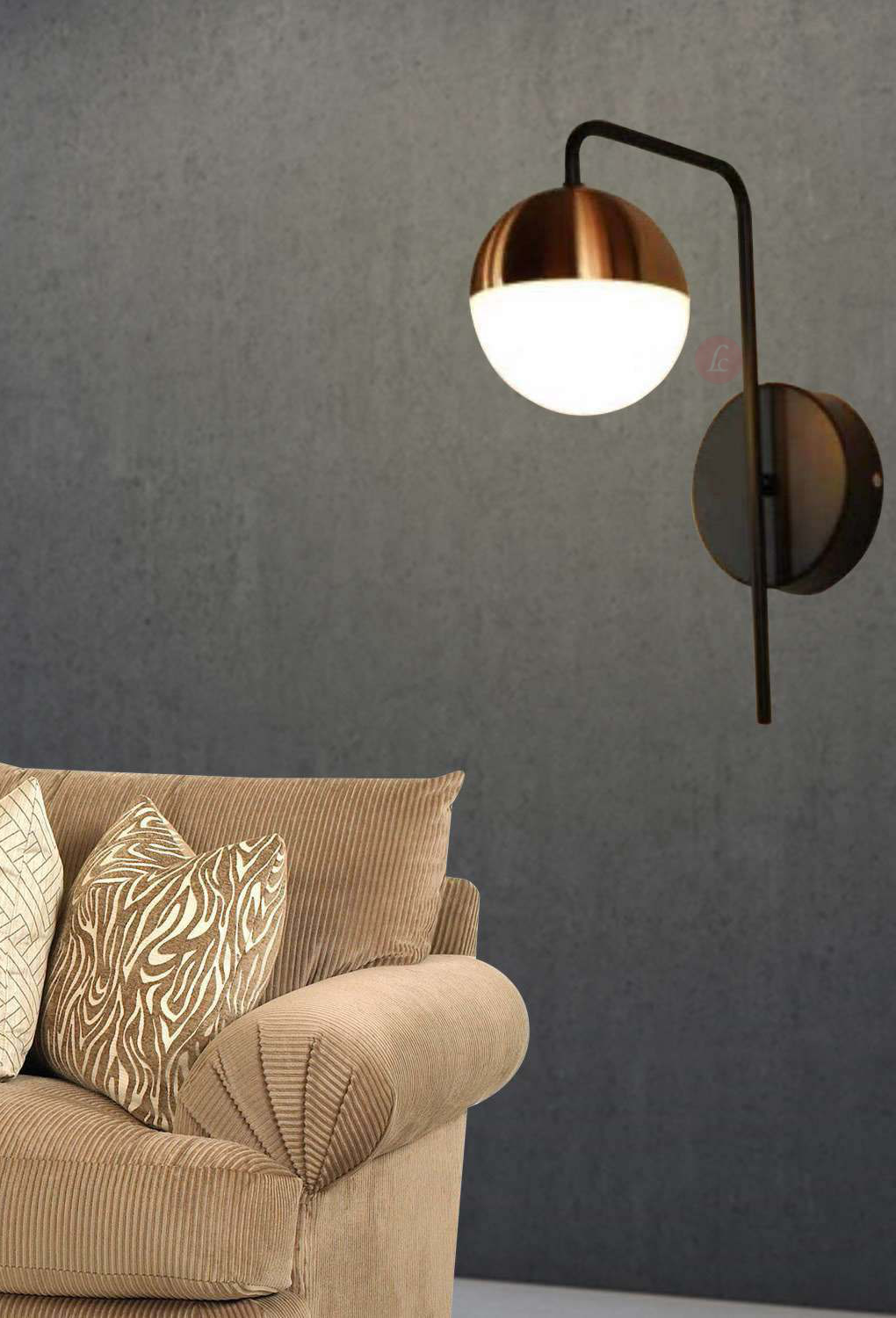 Light House Metal + Glass Material Rosegold Finished Wall Light