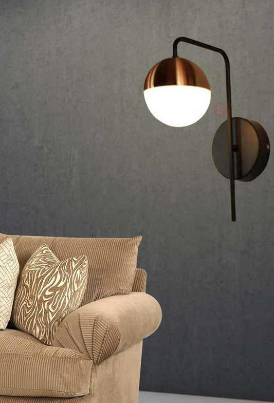 Light House Metal + Glass Material Rosegold Finished Wall Light