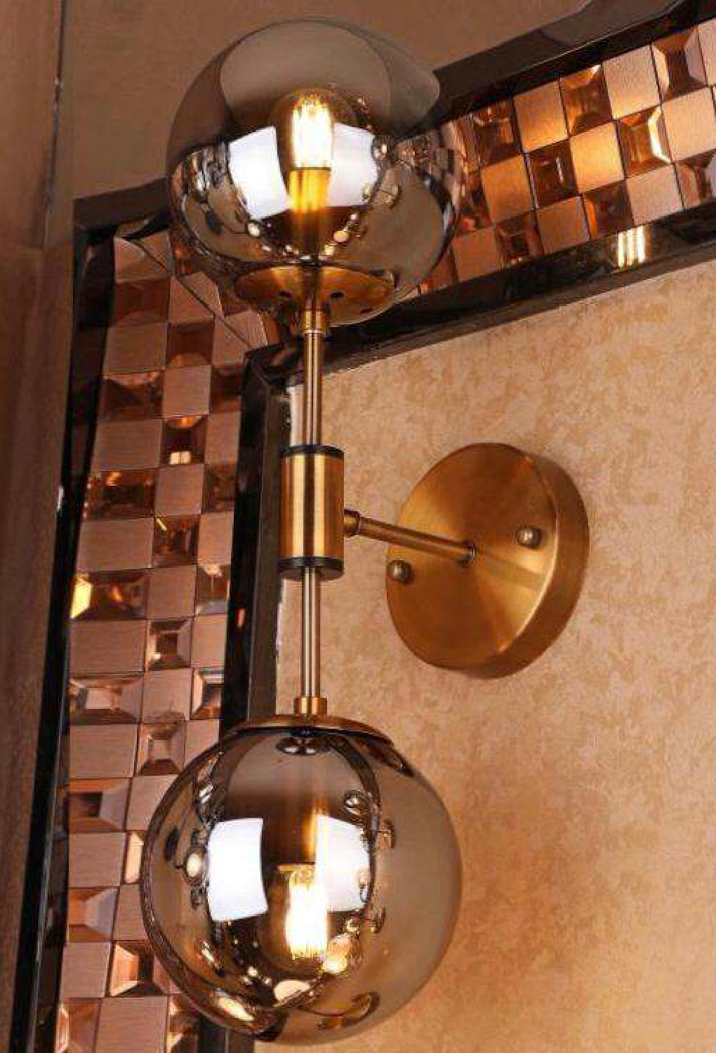 Light House Metal+Glass Material Brass+ Smk Grey Finished Wall Light