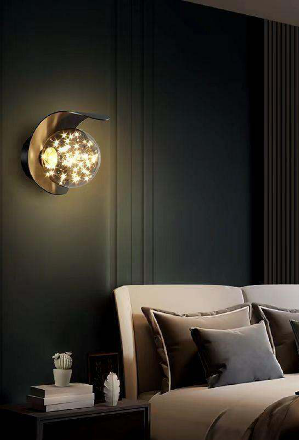 Light House Metal Material Black+ Amber Finished Wall Light