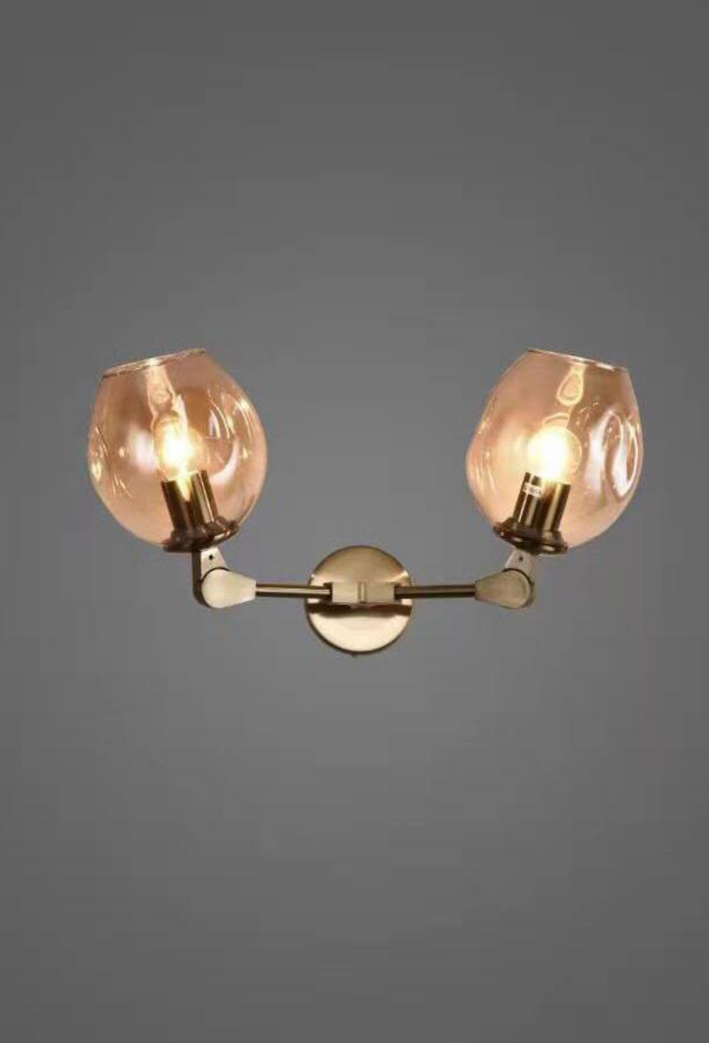 Light House Metal + Glass Material Brass + Amber Finished Wall Light