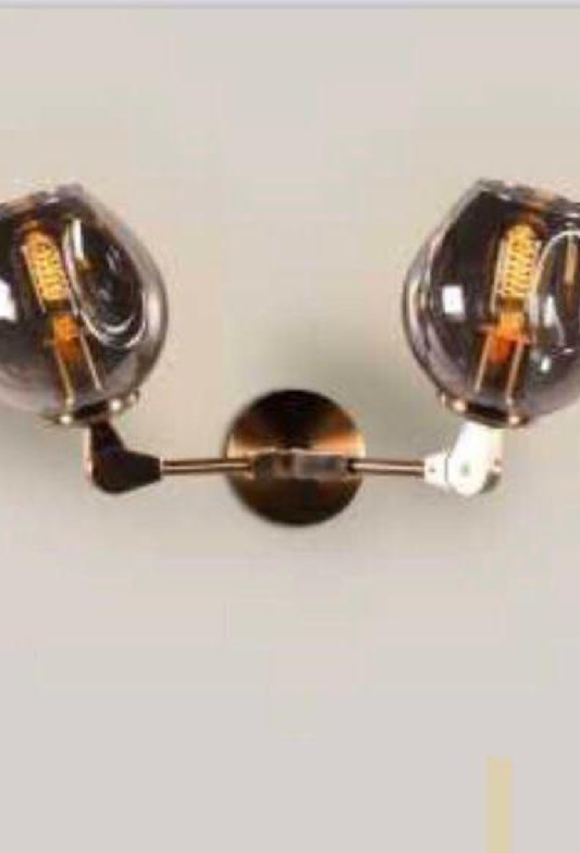 Light House Metal + Glass Material Brass+ Smk Grey Finished Wall Light
