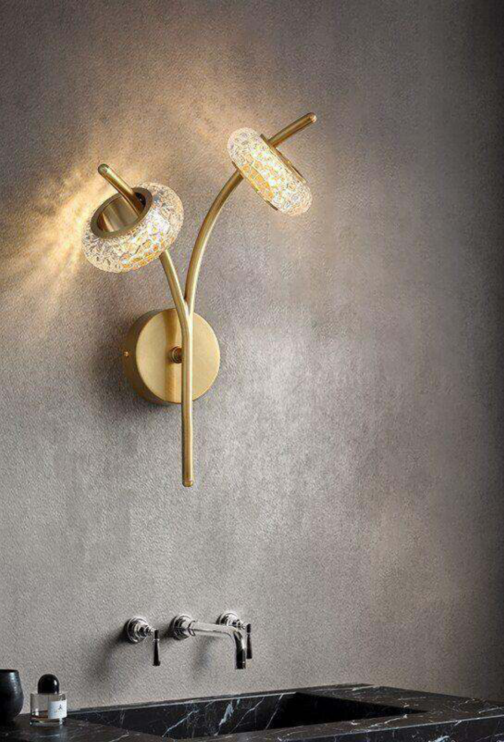 Light House Metal+ Crystal Glass Material Brass Finished Wall Light