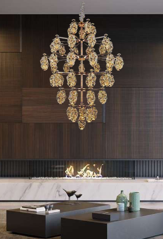 Light House Metal+ Crystal Material Gold +Nickle Finished Roof Light