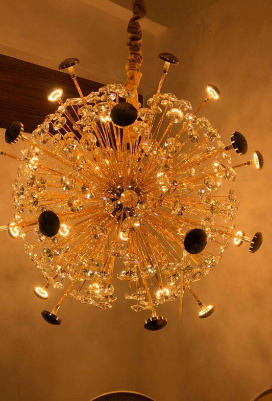 Light House Metal Material Gold+Crystal Finished Chandelier
