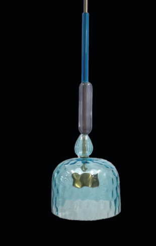 Home Light Iron + Glass Material Blue Finished Hanging Light