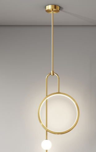 Home Light Aluminum + Acrylic Material Gold Finished Hanging Light