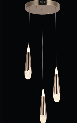 Home Light Aluminum + Acrylic Material Gold Finished Hanging Light