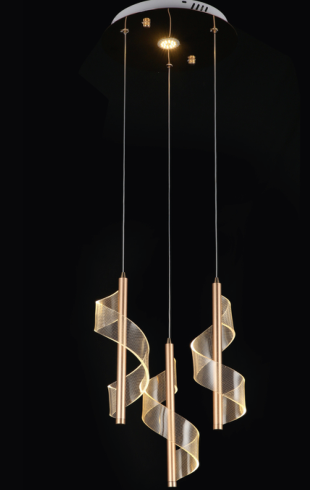 Home Light Aluminum + Acrylic Material Gold Finished Hanging Light