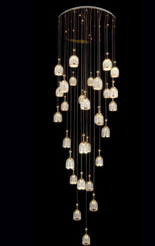 Home Light Aluminum + Acrylic Material Gold Finished Roof Light