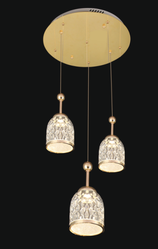 Home Light Acrylic Material Gold Finished Hanging Light