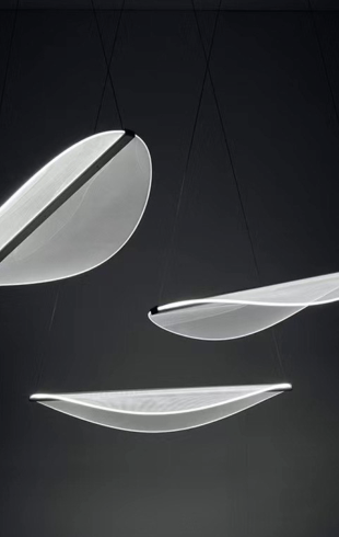 Home Light Aluminum + Acrylic Material Gold Finished Hanging Light