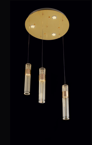 Home Light Acrylic Material Gold Finished Hanging Light