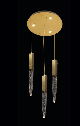 Home Light Aluminum + Crystal Material Gold Finished Hanging Light