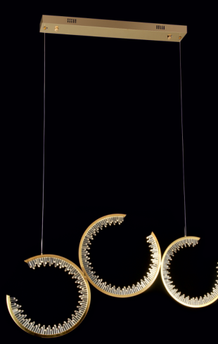 Home Light  Metal + Crystal       Material Gold Finished Pendent Light