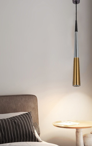Home Light Aluminum Material Black + Chrome + Gold Finished Hanging Light