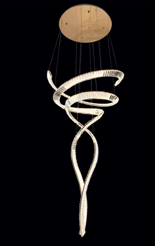 Home Light Metal + Crystal Material Gold Finished Roof Light