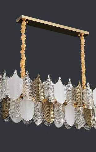 Home Light  Aluminum + Glass      Material Gold Finished Pendent Light