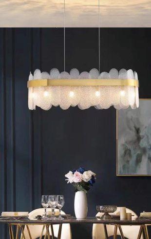 Home Light  Aluminum + Glass      Material Gold Finished Pendent Light