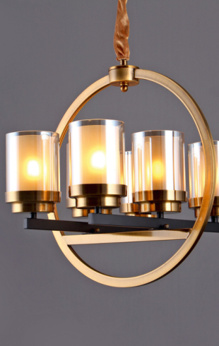 Home Light  Metal + Glass         Material Gab + Black Finished Pendent Light