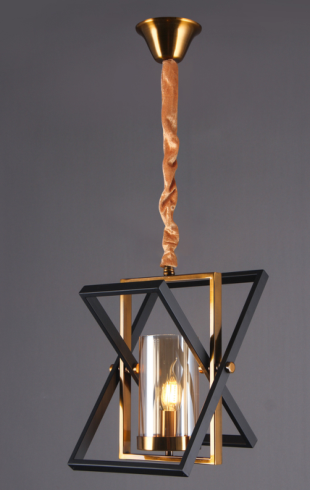 Home Light Metal + Glass Material Gab + Black Finished Hanging Light