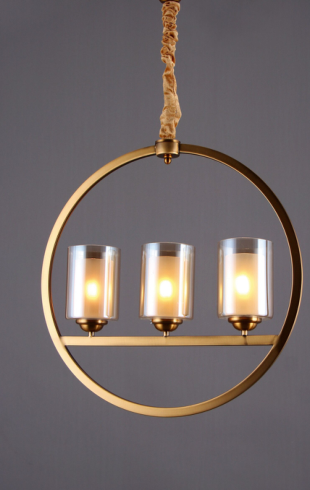 Home Light Metal + Glass Material Gab Finished Hanging Light