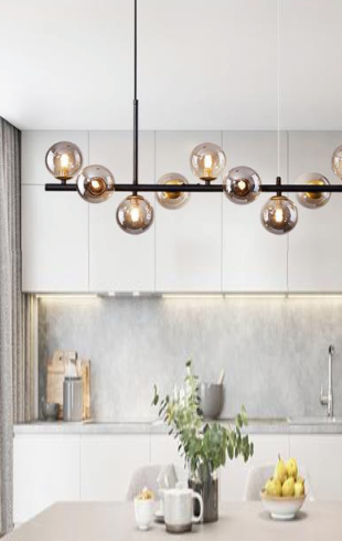 Home Light  Metal + Glass         Material Black + Amber Glass Finished Pendent Light