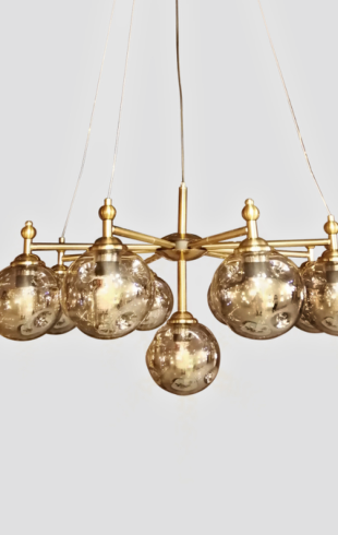 Home Light  Metal + Glass         Material Gold Finished Pendent Light