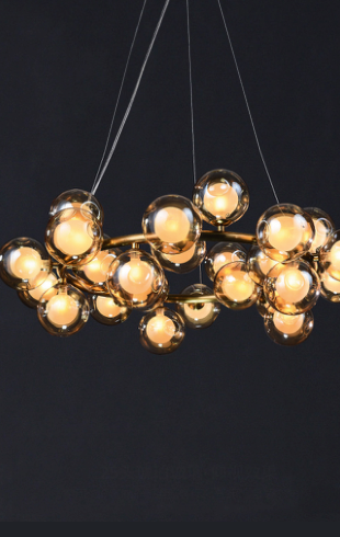 Home Light  Metal + Glass         Material Gold Finished Pendent Light