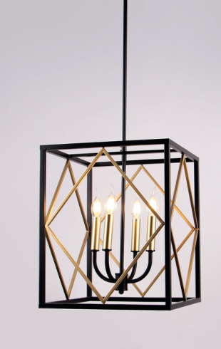 Home Light Metal Material Pgd + Black Finished Hanging Light
